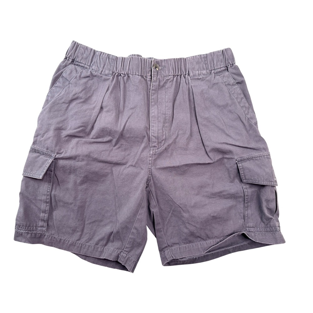 Tommy Bahama Relax Mens L Cargo Shorts Navy Blue Cotton Elastic Waist Y2K